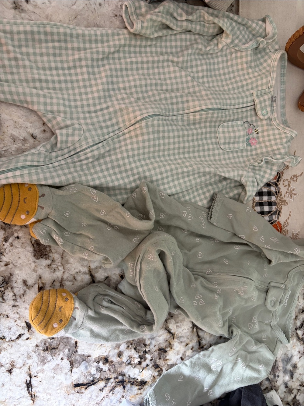 Carter's Mint Green Gingham & Heart Sleepwear Set